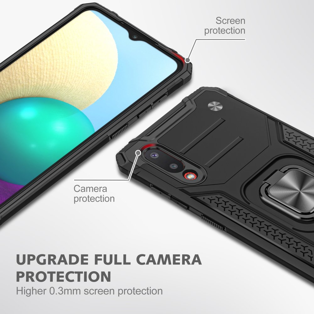  Samsung Galaxy A02 Kılıf Zegna Yüzüklü Silikon Kapak - Siyah