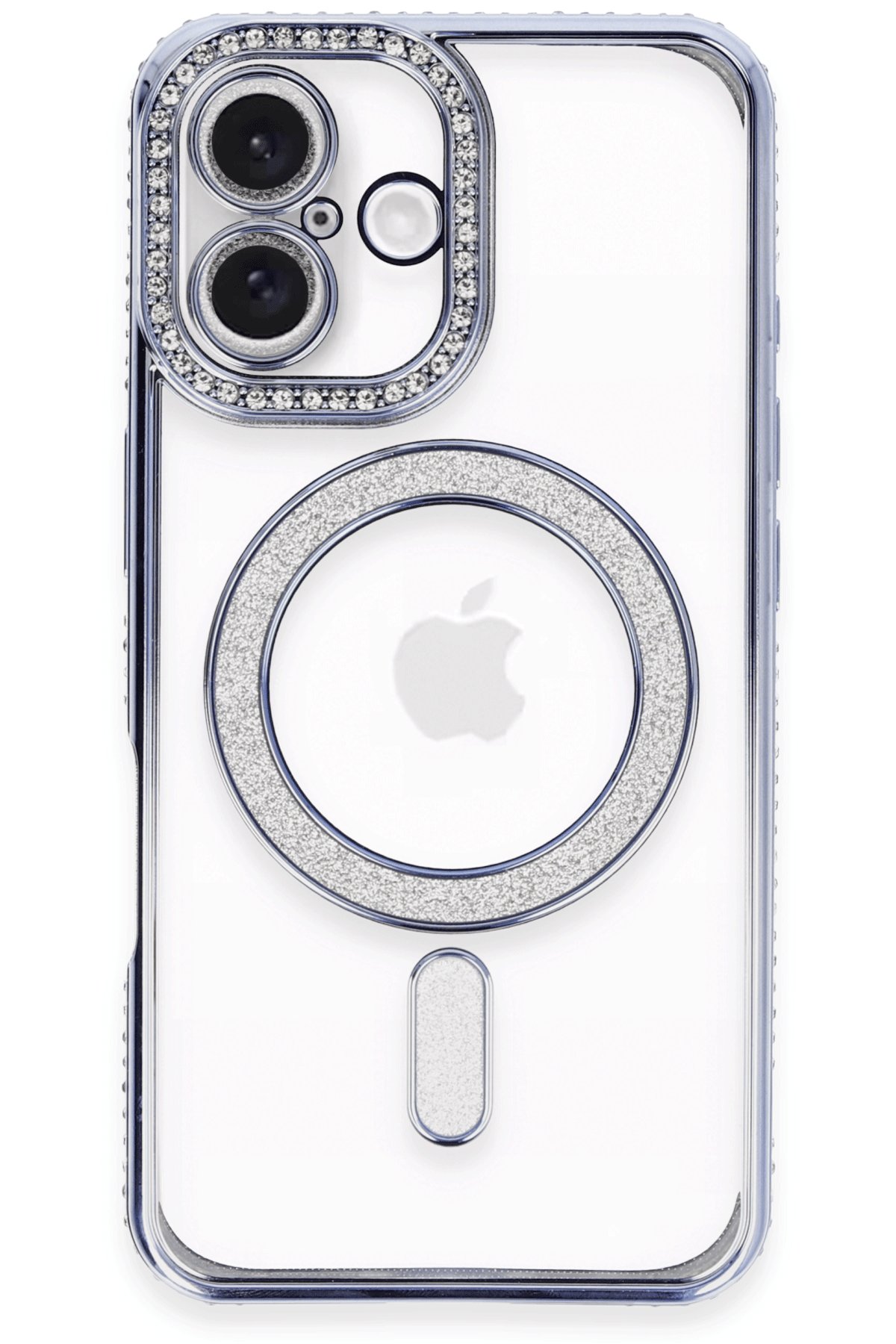 iPhone 16 Plus Kılıf Joke Simli Magneticsafe Kılıf - Mavi  iPhone 16 Plus Kılıf Joke Simli Magneticsafe Kılıf - Mavi