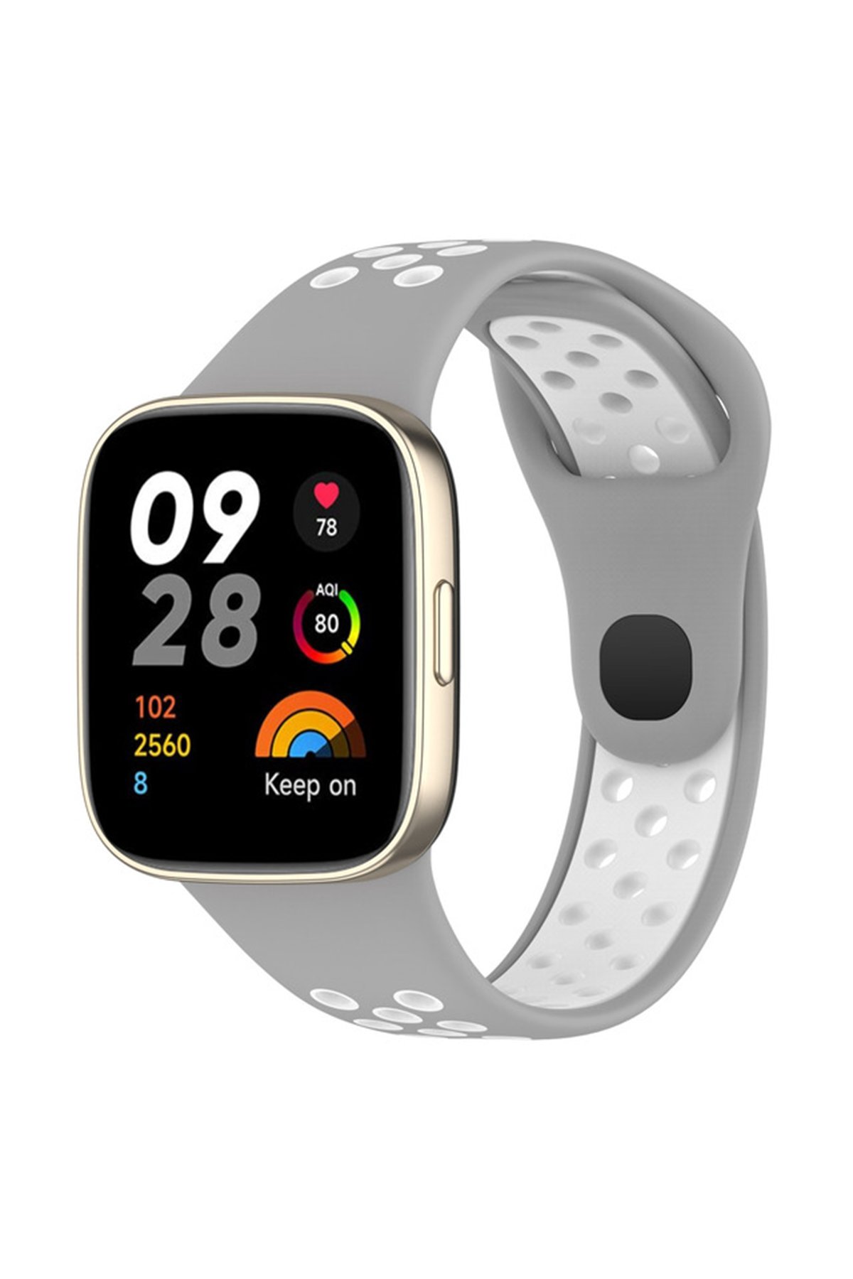 Redmi Watch 3 Spor Delikli Kordon - Gri-Beyaz
