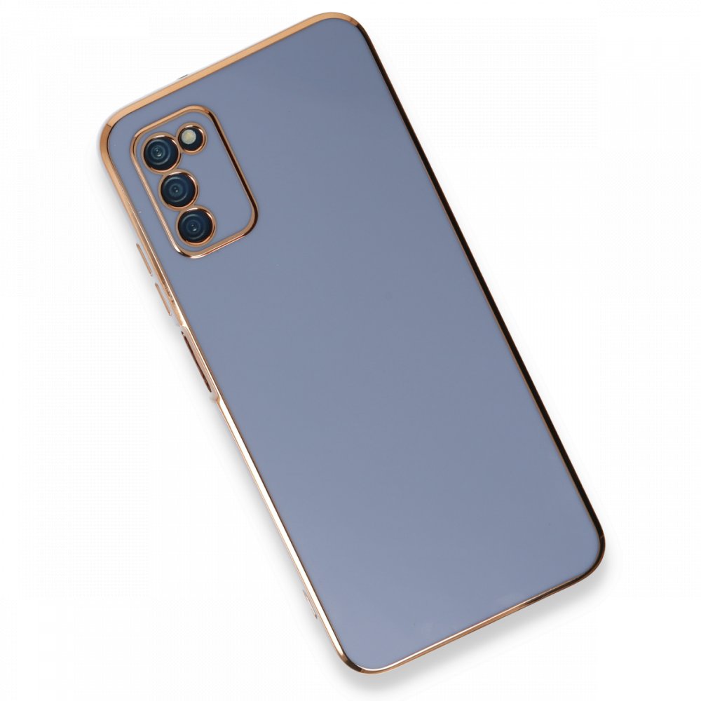  Samsung Galaxy A03S Kılıf Volet Silikon - Mavi