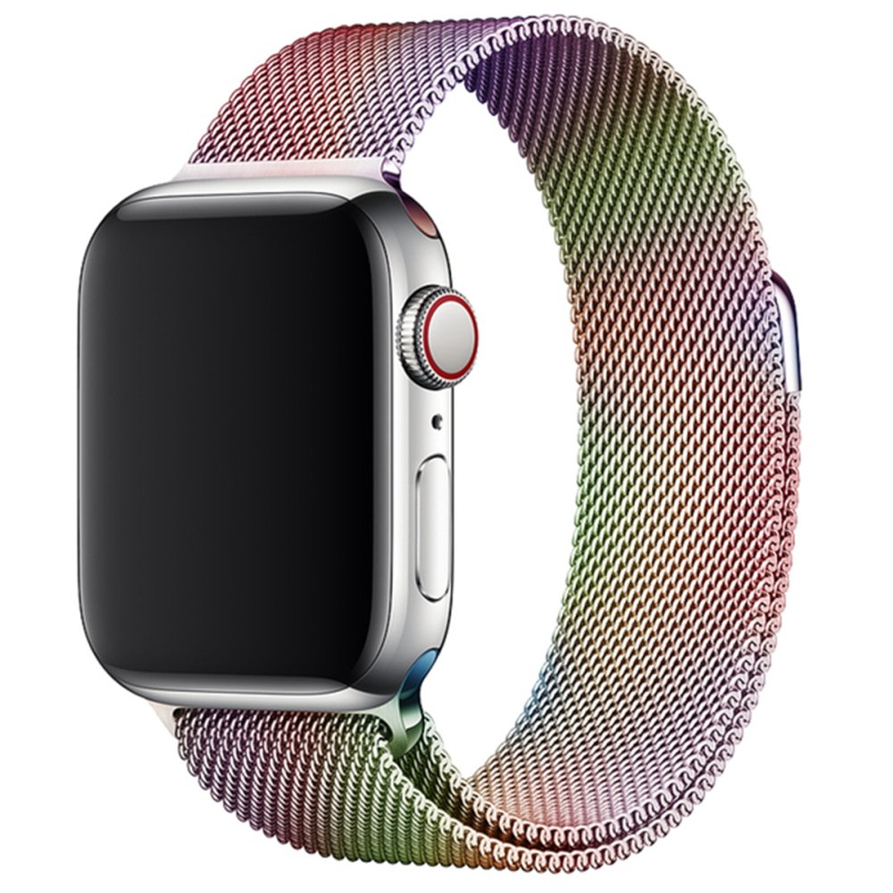 Apple Watch Ultra 49mm Metal Mıknatıslı Kordon - Rainbow