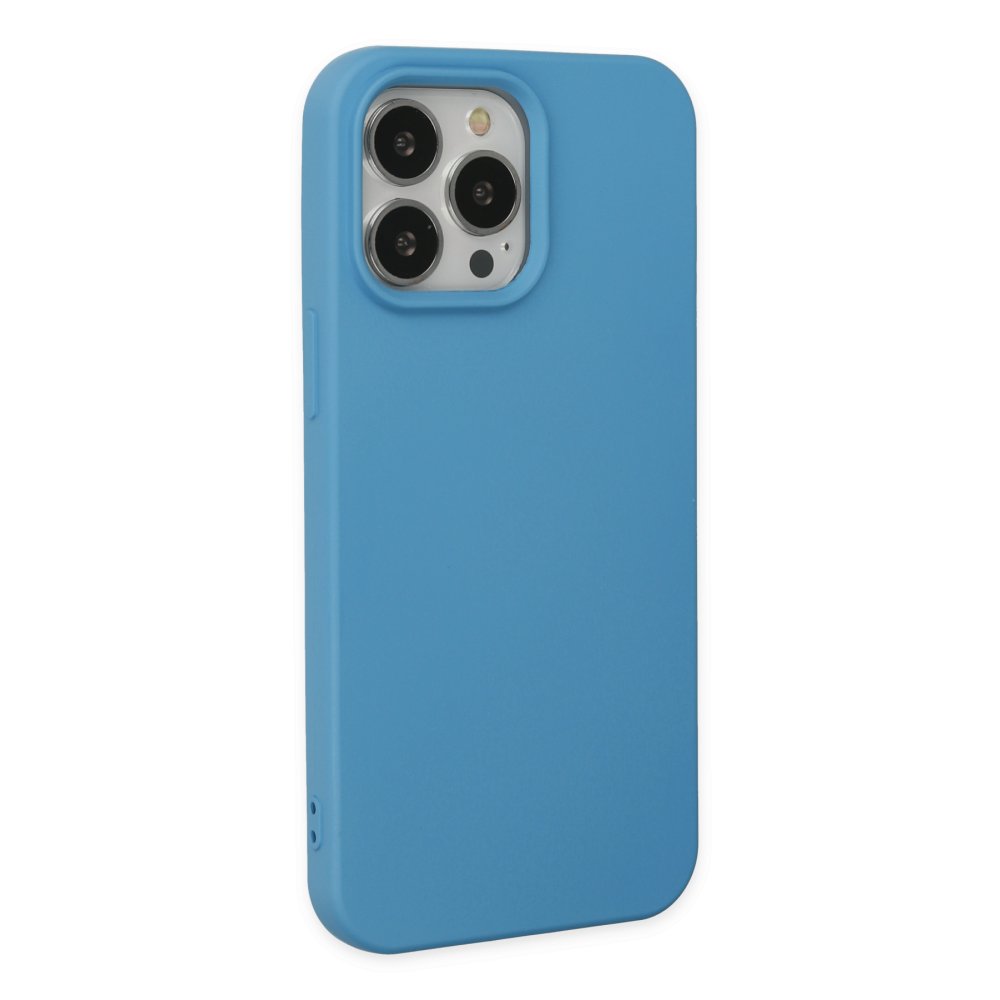  iPhone 14 Pro Max Kılıf Nano içi Kadife Silikon - Mavi