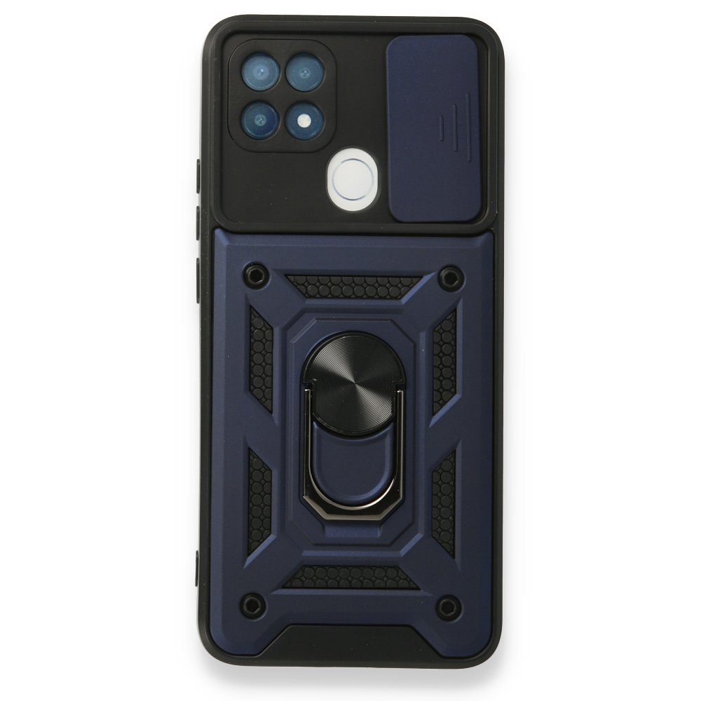  Oppo A15S Kılıf Pars Lens Yüzüklü Silikon - Lacivert