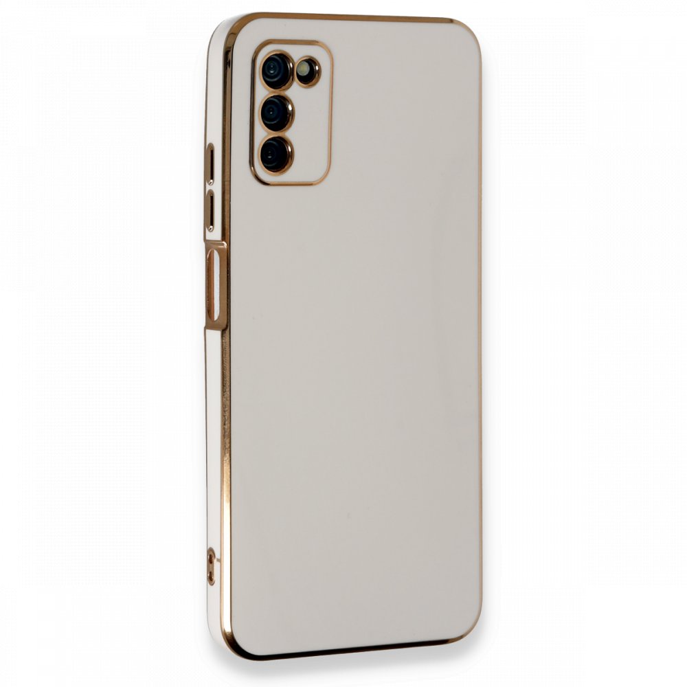  Samsung Galaxy A03S Kılıf Volet Silikon - Beyaz