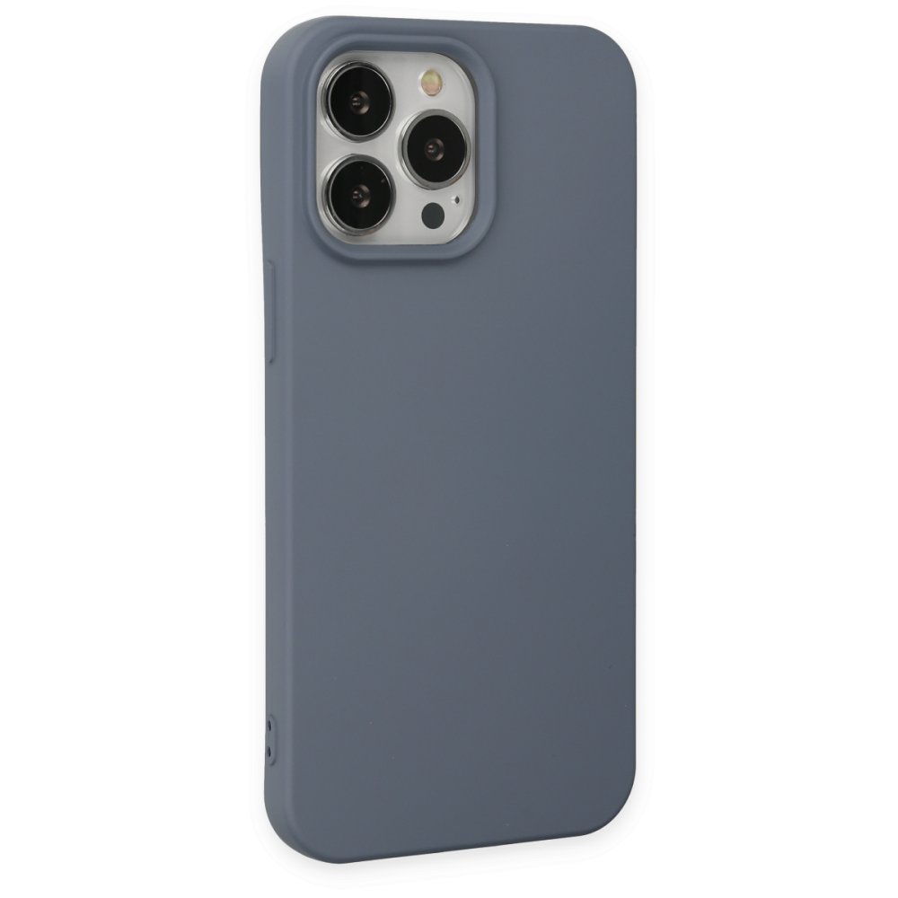  iPhone 15 Pro Max Kılıf Nano içi Kadife Silikon - Gri