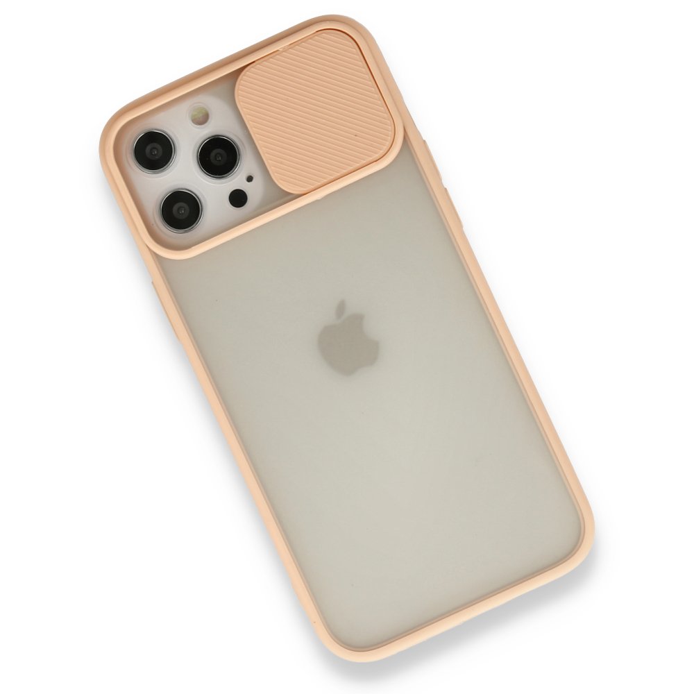  iPhone 12 Pro Max Kılıf Palm Buzlu Kamera Sürgülü Silikon - Pembe