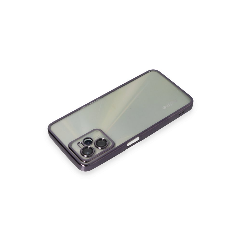 Realme C35 Kılıf Razer Lensli Silikon - Mor  Realme C35 Kılıf Razer Lensli Silikon - Mor