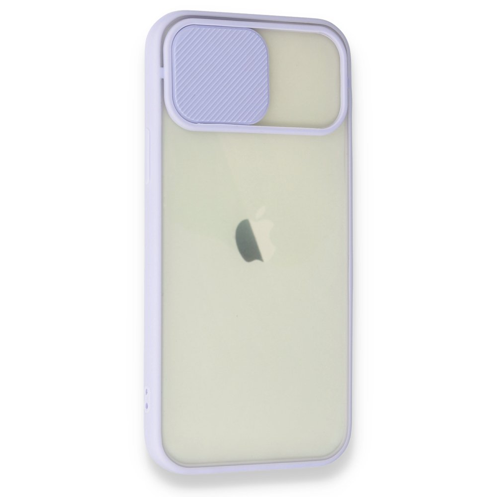 iPhone 12 Kılıf Palm Buzlu Kamera Sürgülü Silikon - Lila iPhone 12 Kılıf Palm Buzlu Kamera Sürgülü Silikon - Lila