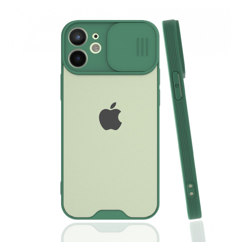 iPhone 12 Mini Kılıf Platin Kamera Koruma Silikon - Yeşil iPhone 12 Mini Kılıf Platin Kamera Koruma Silikon - Yeşil
