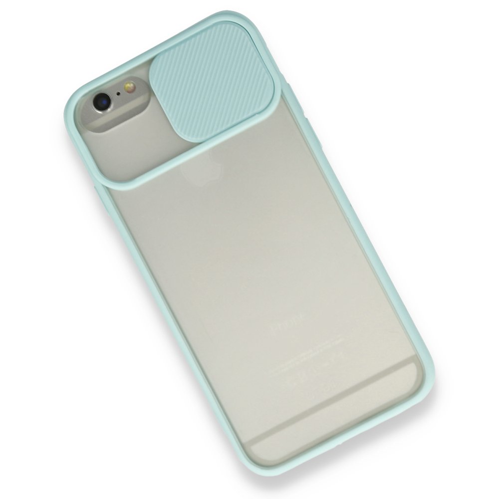iPhone 6 Kılıf Palm Buzlu Kamera Sürgülü Silikon - Turkuaz  iPhone 6 Kılıf Palm Buzlu Kamera Sürgülü Silikon - Turkuaz