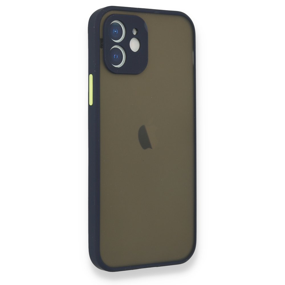  iPhone 12 Mini Kılıf Montreal Silikon Kapak - Lacivert