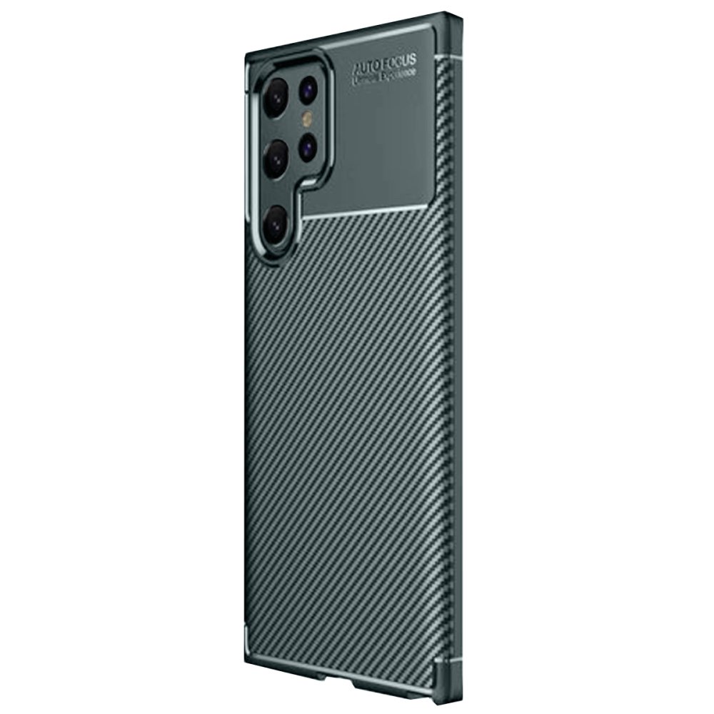  Samsung Galaxy S25 Ultra Kılıf Auto Focus Karbon Kapak - Koyu Yeşil