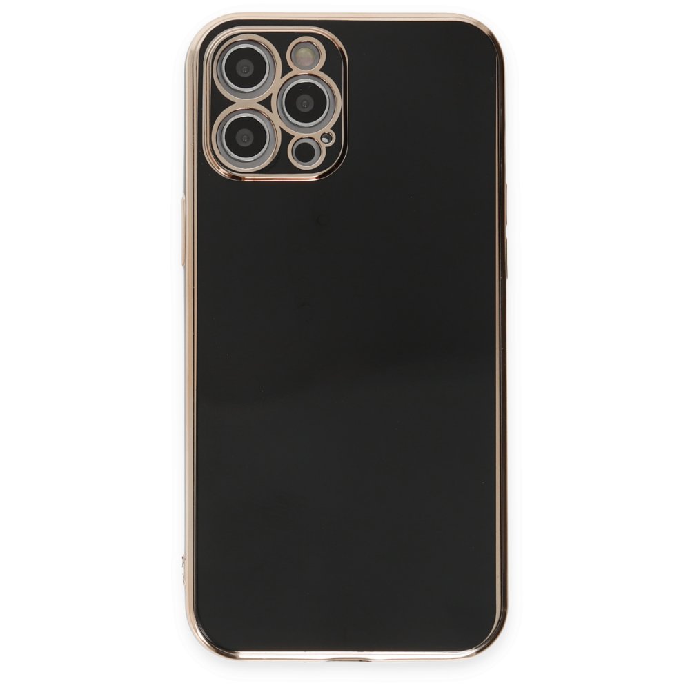  iPhone 12 Pro Max Kılıf Volet Silikon - Siyah