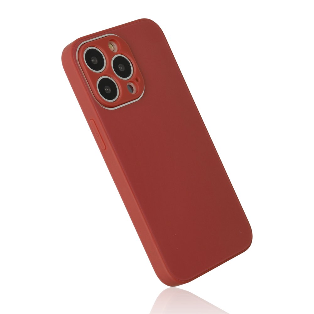  iPhone 14 Pro Max Kılıf Glass Kapak - Bordo