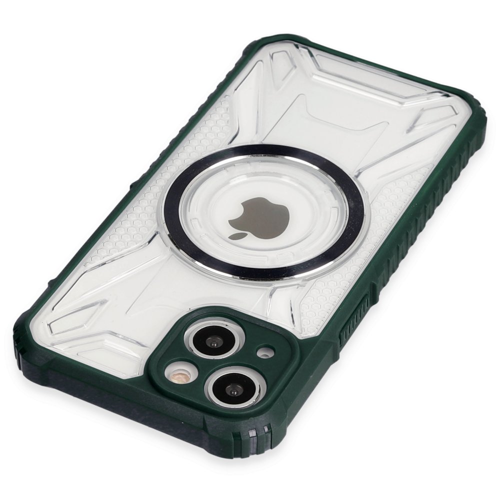 iPhone 14 Kılıf Prag Magneticsafe Kapak - Koyu Yeşil iPhone 14 Kılıf Prag Magneticsafe Kapak - Koyu Yeşil