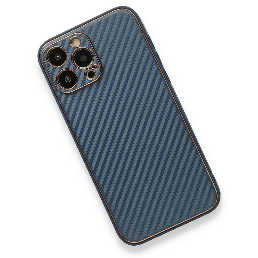 iPhone 13 Pro Kılıf Coco Karbon Silikon - Mavi iPhone 13 Pro Kılıf Coco Karbon Silikon - Mavi