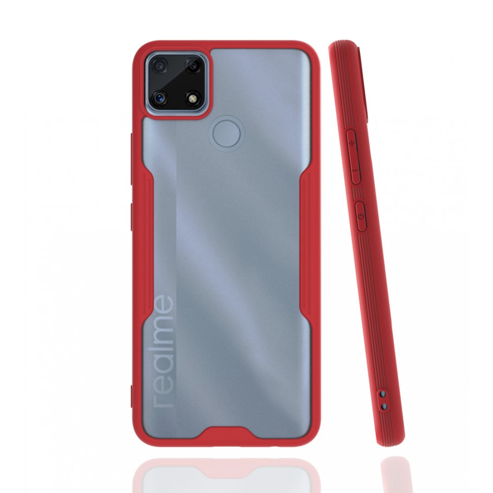  Realme C25s Kılıf Platin Silikon - Kırmızı